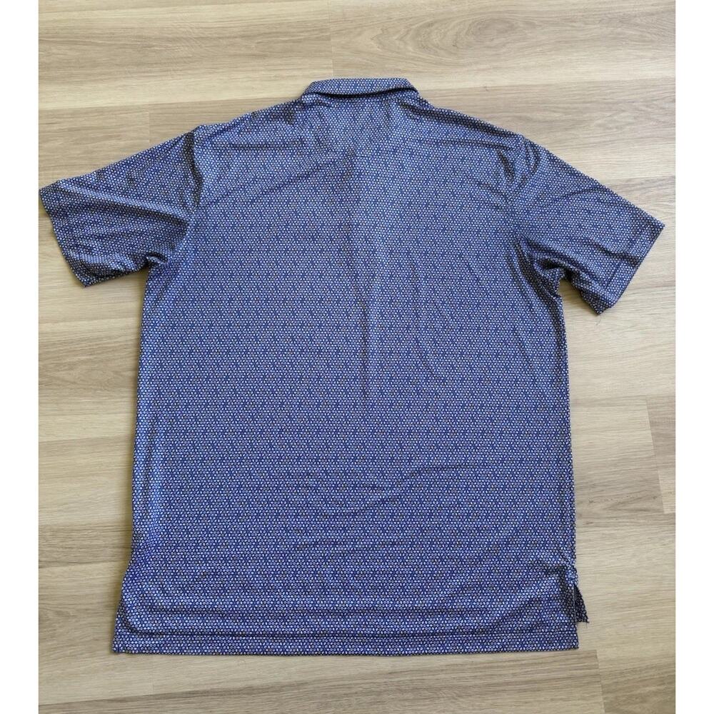 Peter Millar Summar Comfort Polo Golf Men’s Size XL Blue Geometric Logo - Picture 2 of 10